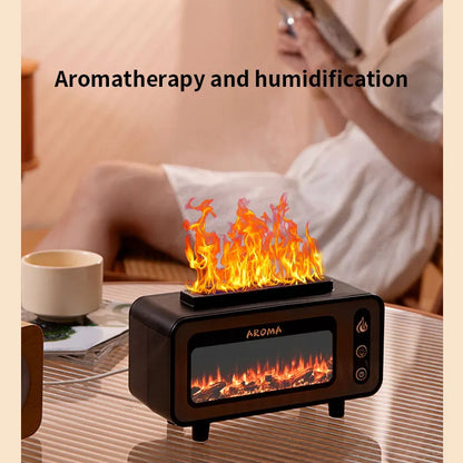 New Design Ultrasonic Flame Humidifier 200ml Simulated Fireplace 3D Fire Aroma Diffuser Colorful Light Essential Oil Diffuser For Bedroom